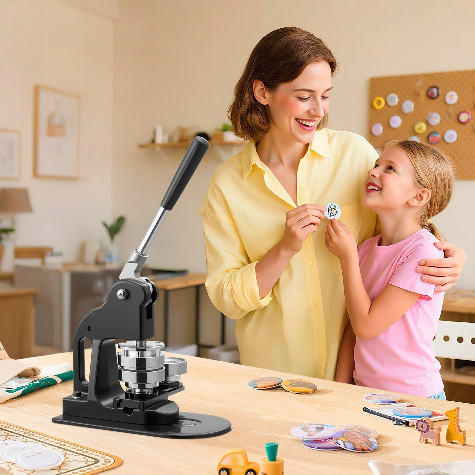 

Машина для изготовления значков 58 мм, машина для изготовления пинов с 500 комплектующими, круглый резак, для самостоятельного изготовления значков, персонализированных пинов