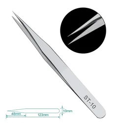 1Pc Precision Tweezer Anti-static Tweezer Anti-magnetic Resist Corrosion Stainless Steel Tweezers ST-10/11/12/13/14/15/16/17