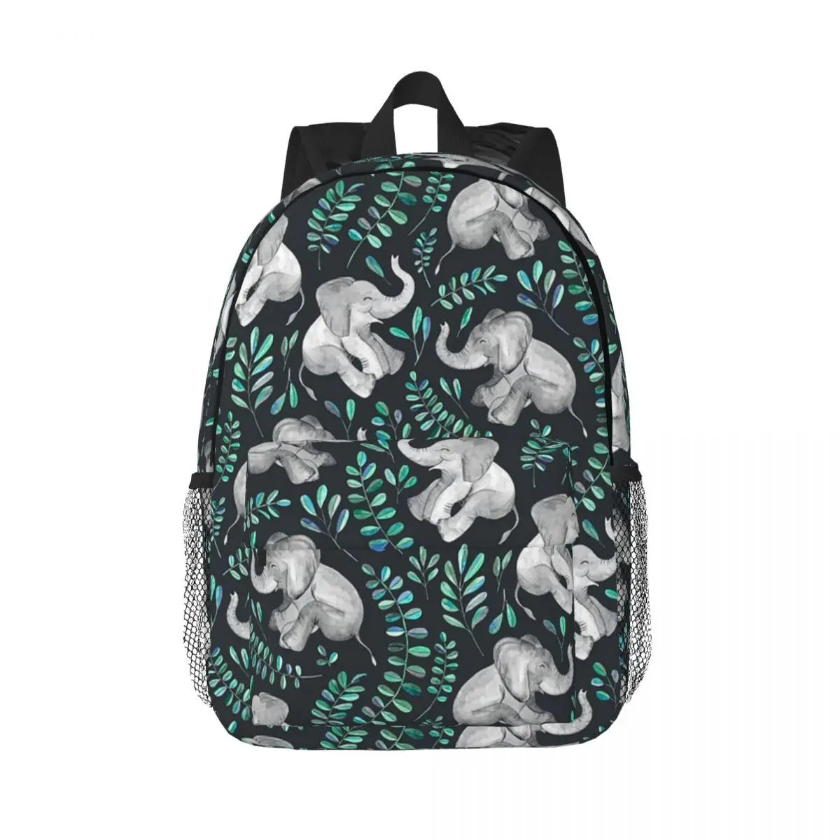 

Laughing Baby Elephants - Emerald And Turquoise Backpacks Boys Girls Bookbag Children School Bags Laptop Rucksack Shoulder Bag