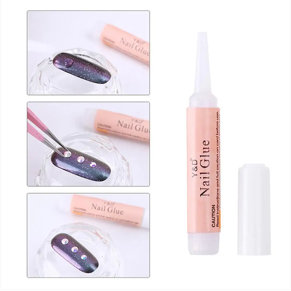 Pegamento de secado rápido para uñas postizas, 1 piezas, brillo acrílico, belleza profesional, decoración de Uñas postizas, diamantes de imitación, 2g