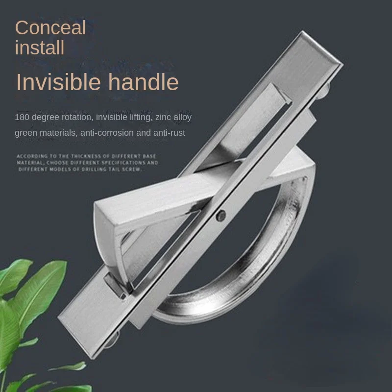 Hidden Handle Tread Meter Hardware Revolving Concealed Installation Hidden Black Tatami Invisible Handle