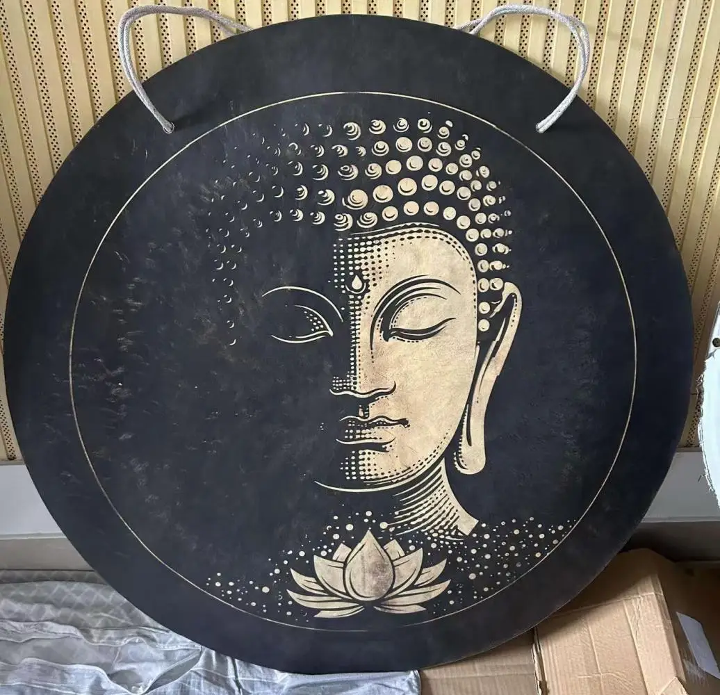 Gongs de guérison sonore-pode de bouddha Gong à vent 18 "-36" avec maillet bouddhisme tibétain métal bronze fait à la main pour le yoga et la méditation