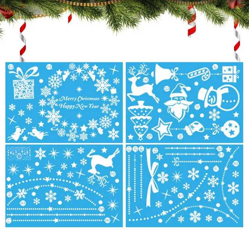 Christmas Window Decals Waterproof Winter Christmas Removable Static Lob Wreath Stickers For Kids For Party Home Wall Window