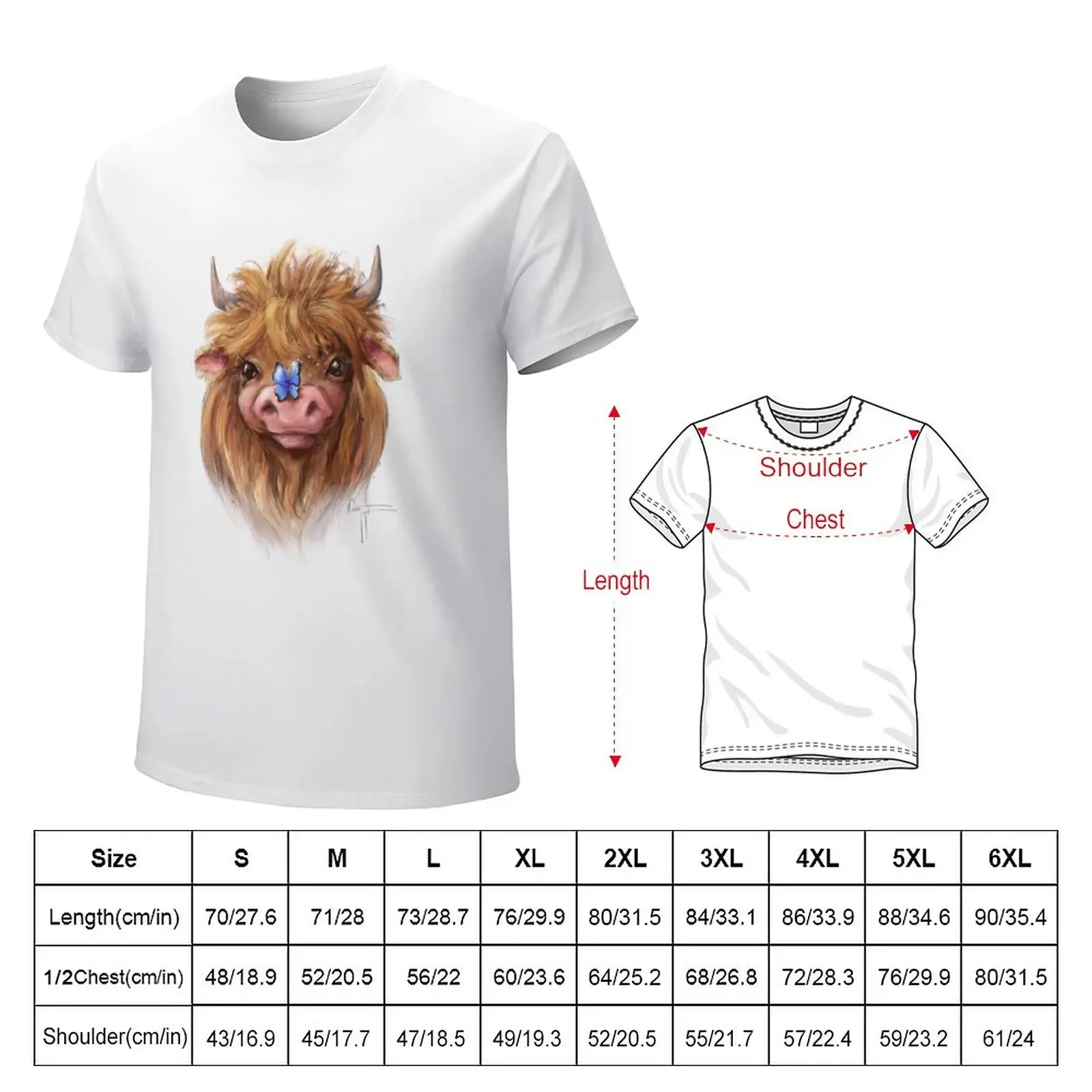 Highland Rendezmoo Cow Animal Art Sheep Incognito by Conni Togel T-Shirt Blouse heavyweights Short sleeve tee men