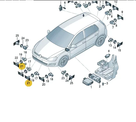 المصد الأمامي مركز PDC وقوف السيارات الاستشعار قوس كليب لشركة فولكس فاجن E-Golf Golf 7 MK7 2013-2017 5G 0919493 أ 5G0 919 493 أ