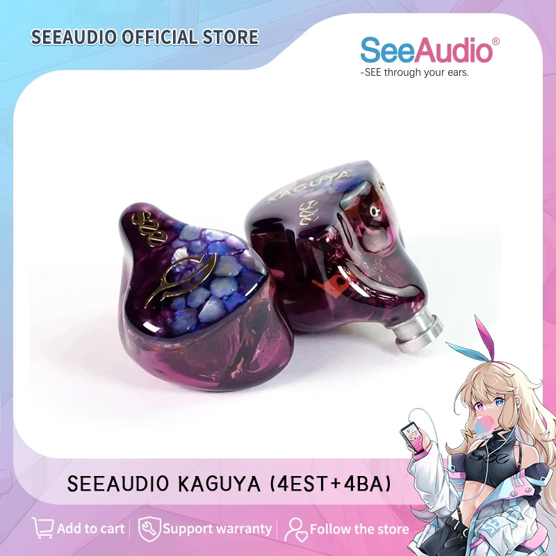 

SeeAudio Kaguya HiFi Earphones Hybrid Driver(4EST+4BA) In-Ear Headphones Earplugs Music Monitor IEM Wired Earphones