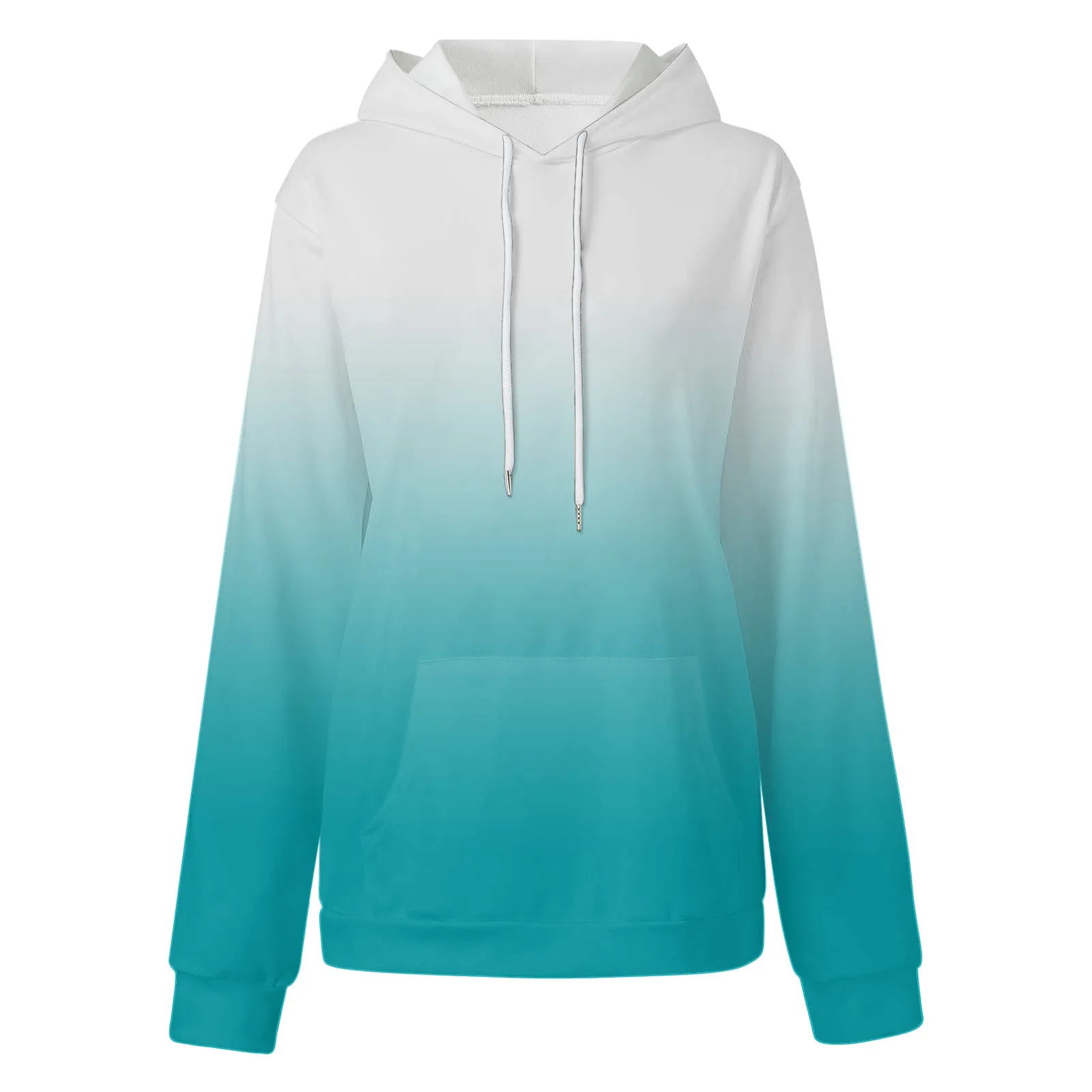 Sudadera con capucha de gran tamaño para mujer, Sudadera con capucha clásica de color degradado, sudadera holgada de manga larga con bolsillo, sudaderas versátiles de Hip Hop Y2k