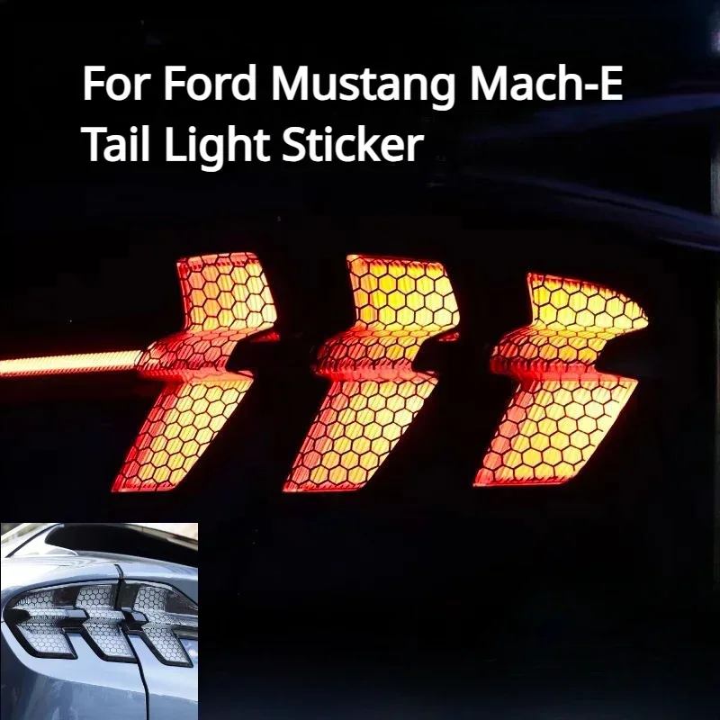 For Ford Mustang Mach-E Tail Light Sticker Honeycomb Cellular Decoration Auto Lamp Sticker Car Exterior Modification Accessories