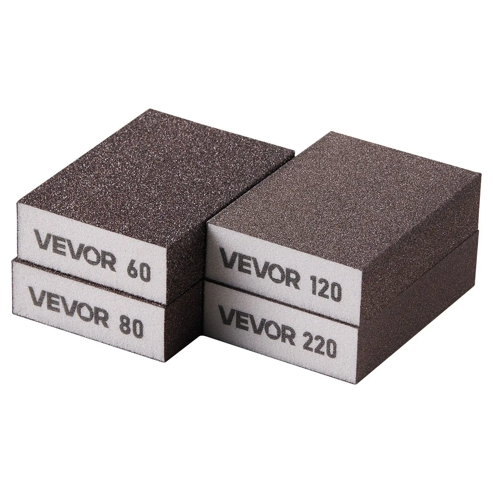 

Sanding Sponge 4 Pcs Multi Grit 60/80/120/220 Reusable for Drywall Furniture Wood Metal Polishing