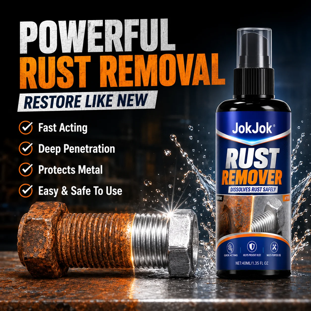 General Motors Metal Rust Remover and Protective Spray, Iron Removal Conversion Spray, Metal Rust Remover, Suitable for Car Part