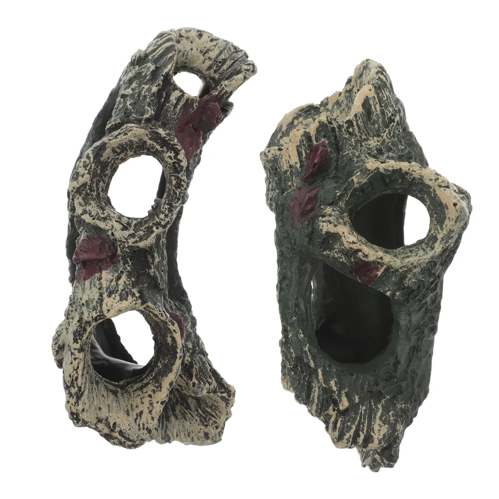 

2Pcs Resin Sunken Wood Fish Tank Aquarium Driftwood nament Decorative for Fishtank Shrimp Hideout Lifelike