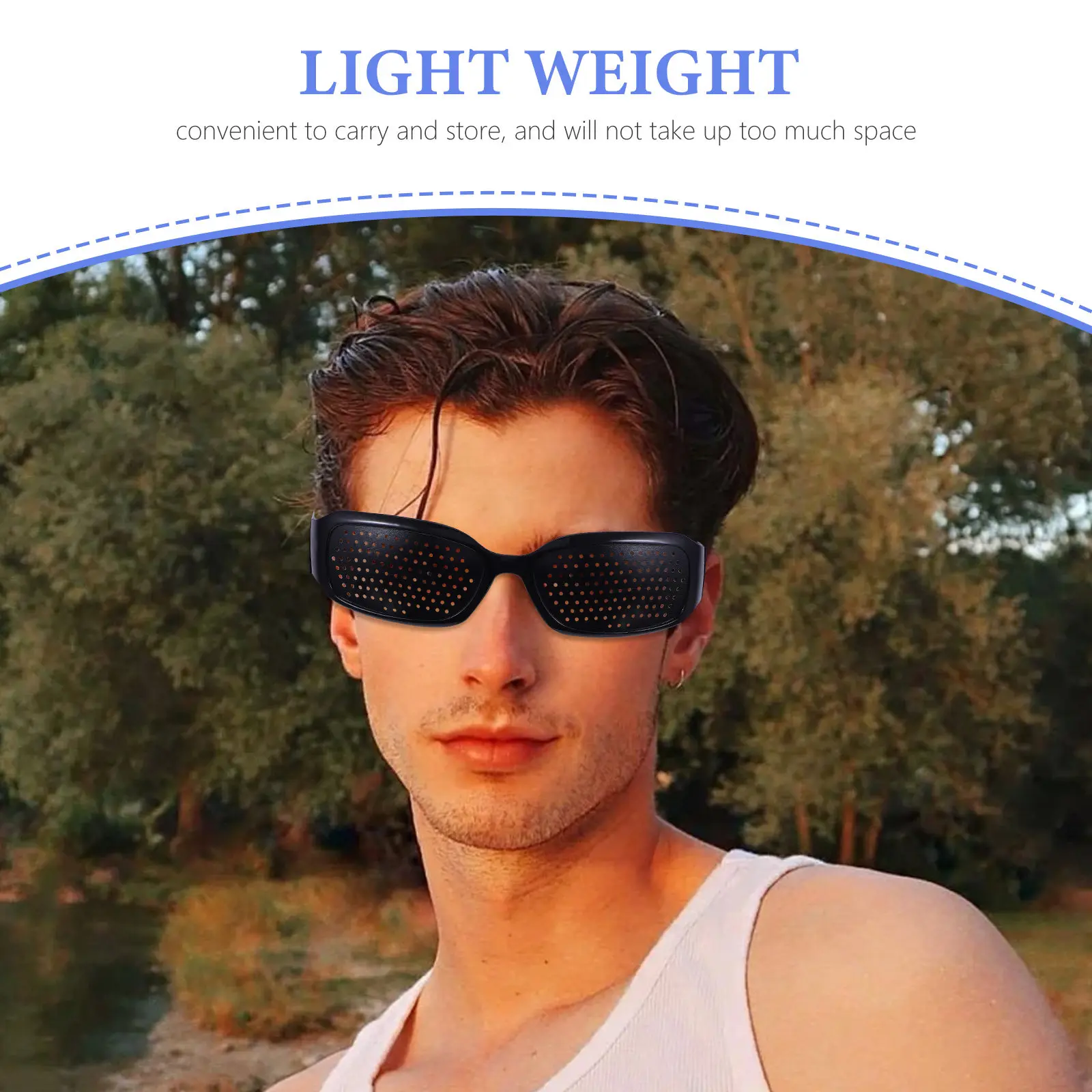 4Pcs Pinhole Sunglasses Eye Care Corrective Eyeglasses for Enhanced Visual Acuity Depth of Field and Reduced Eye Fatigue Black