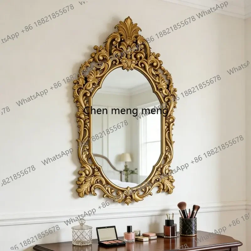 

E182 European retro oval carving, bathroom decorative mirror, classical style wall hanging dressing, bathroom mirror