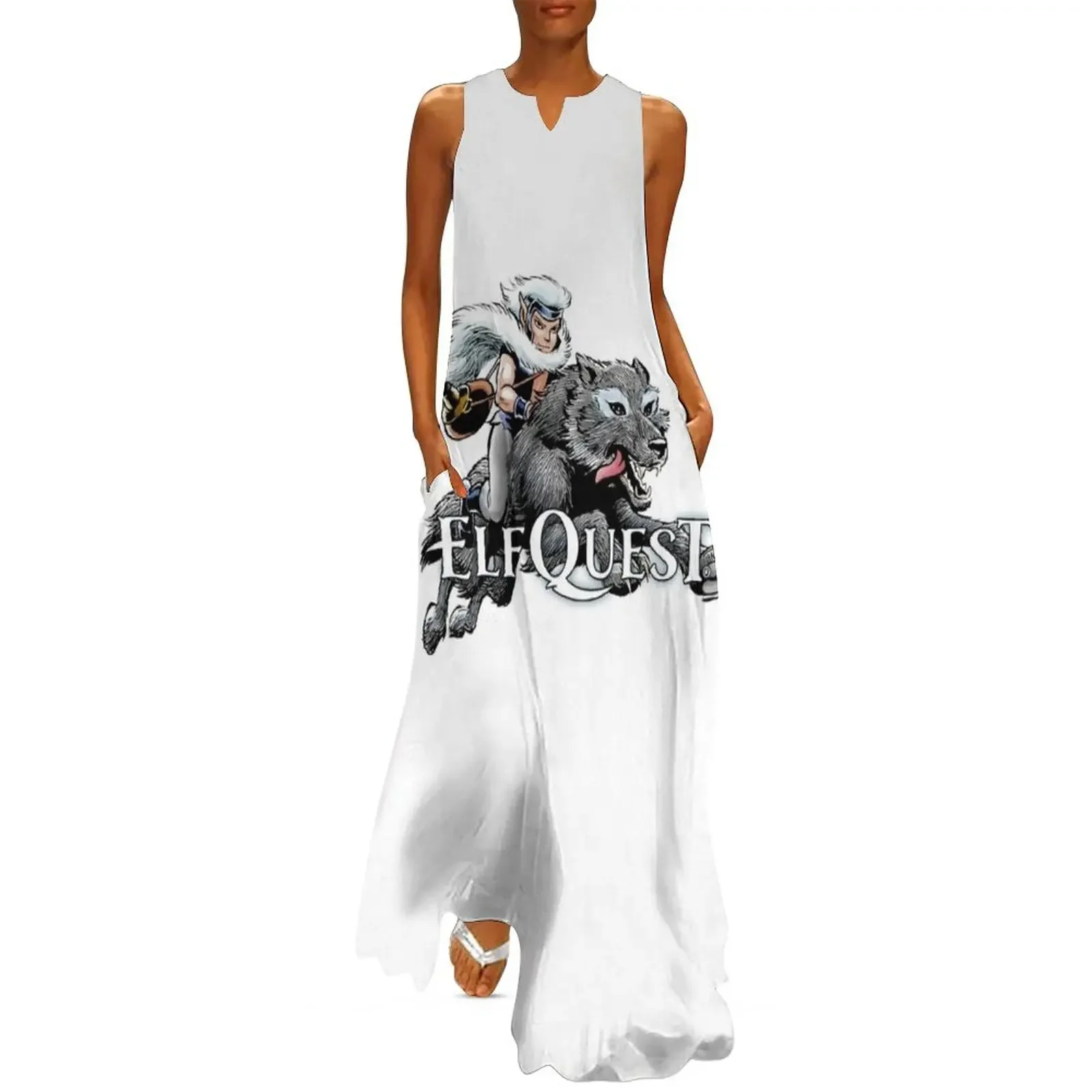 

ElfQuest: Skywise and Starjumper Long Dress clothes for women Women's long dress long sleeve dress