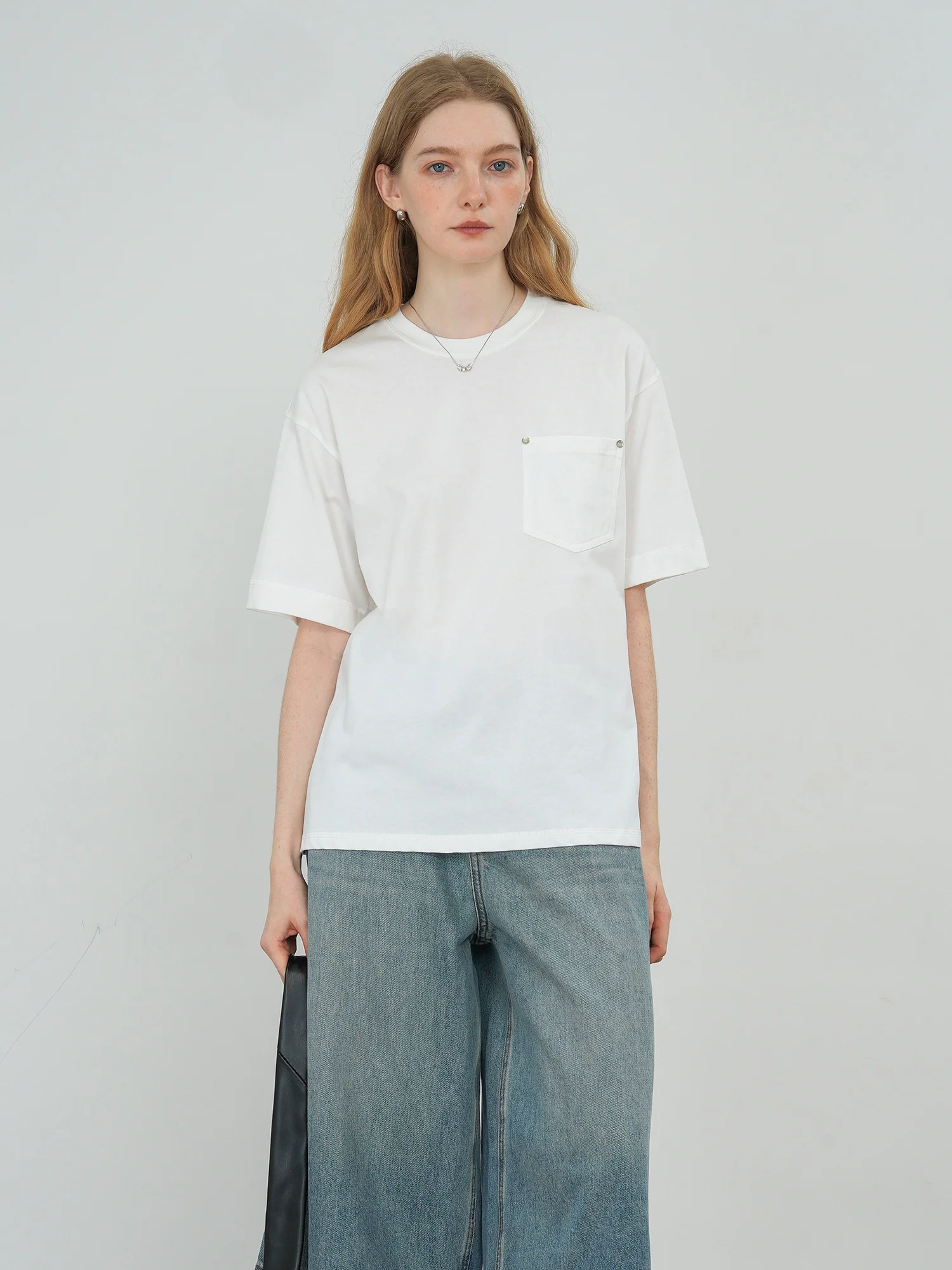 

Comfortable Casual Pure Cotton ort Sve T-irt round Ne Versatile Commute Sle Loose Fit Summer ential