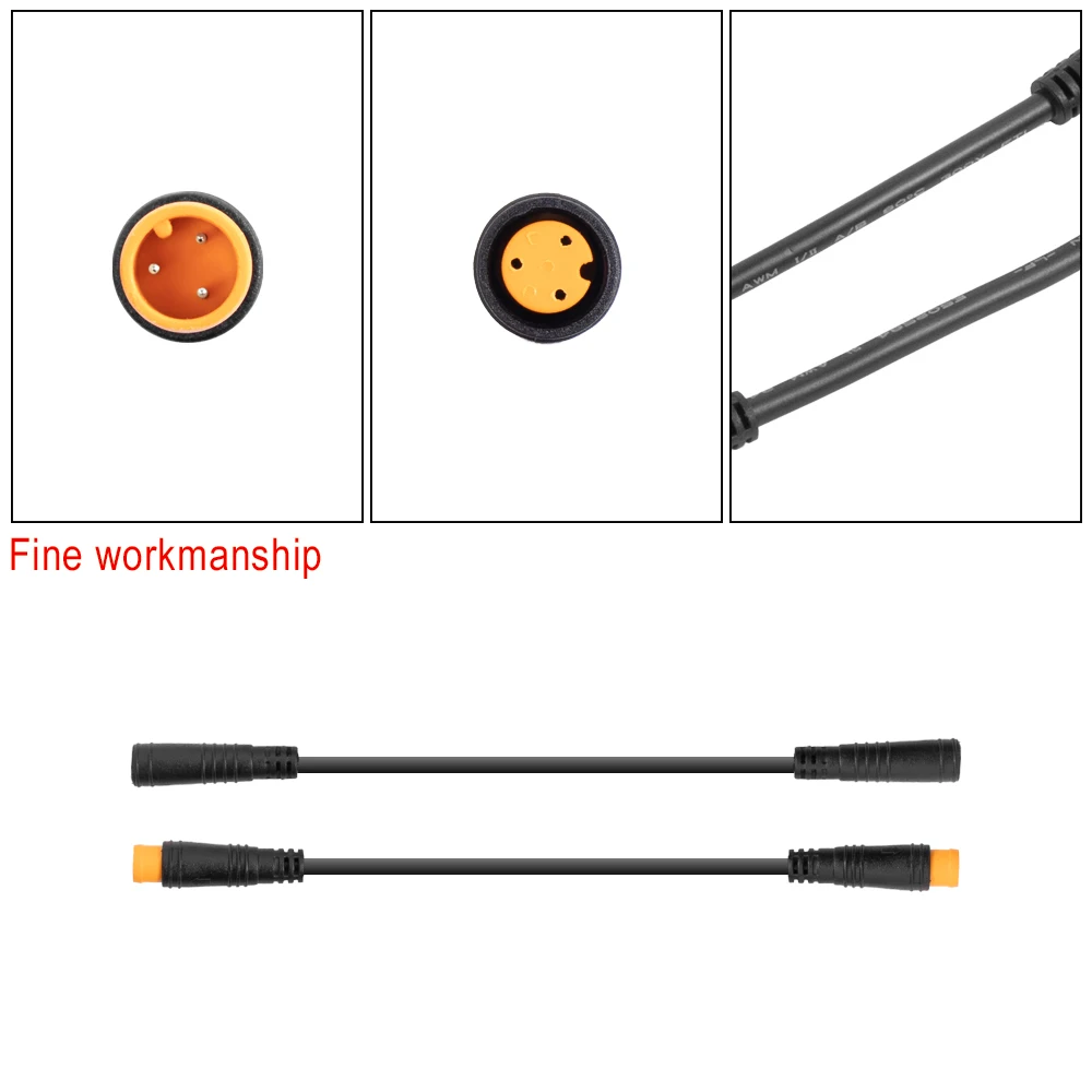 3-polige Sensor-Daumengaszüge für Elektrofahrräder, männlich, männlich/weiblich, wasserdicht, universelle E-Bike-Anschlüsse, Teile – Detail 3