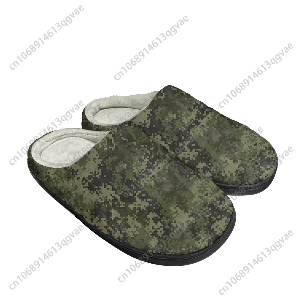 Navy Camo Home Cotton Custom Slippers Mens Womens Sandals Camouflage Plush Bedroom Casual Keep Warm Shoes Thermal Slipper