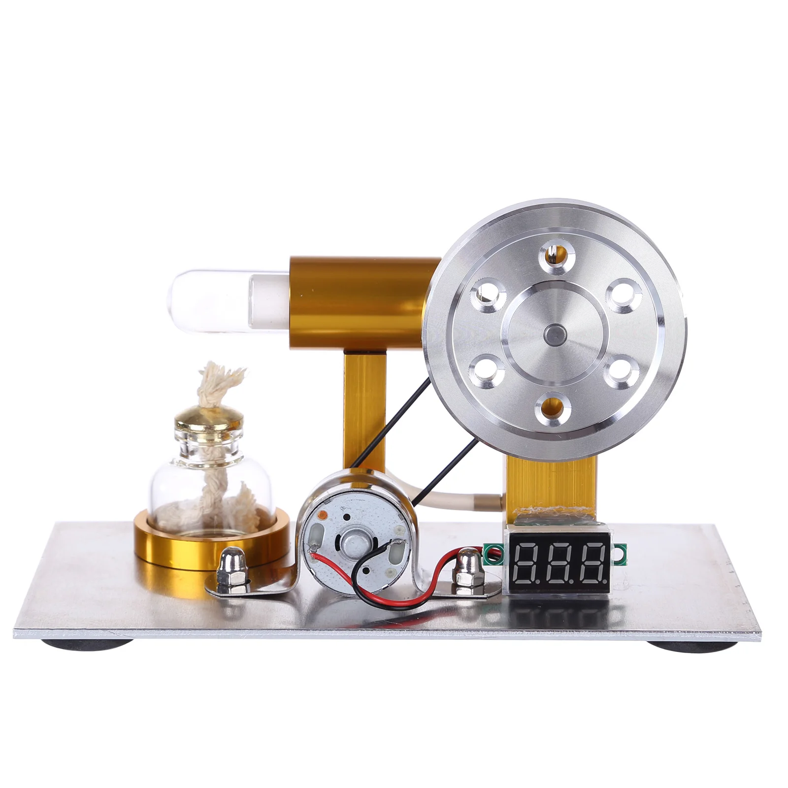 

Custom Science Experiment Educational Toy with Voltage Digital Display Meter and Bulb L-Shaped Stirling Engine Model