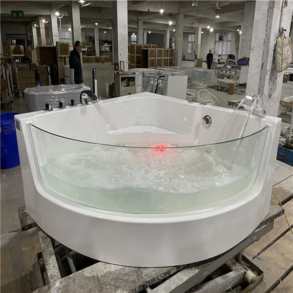 Two Person Accessible Best Acrylic Portable Bathroom Tubs Freestanding Square Soaking Spa Hydromassage Bathtub With Air Jets