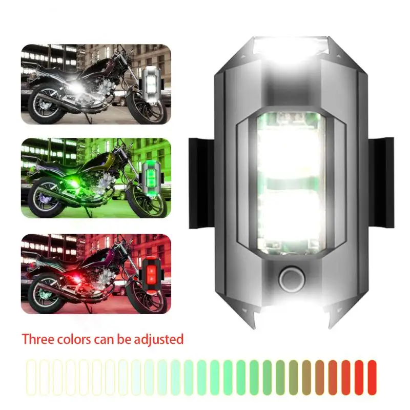 3/7 Colors LED Strobe Lights Rechargeable Flashing Light LED Lights Car Warning Strobe Light for Motorcycle Drones Aircraft