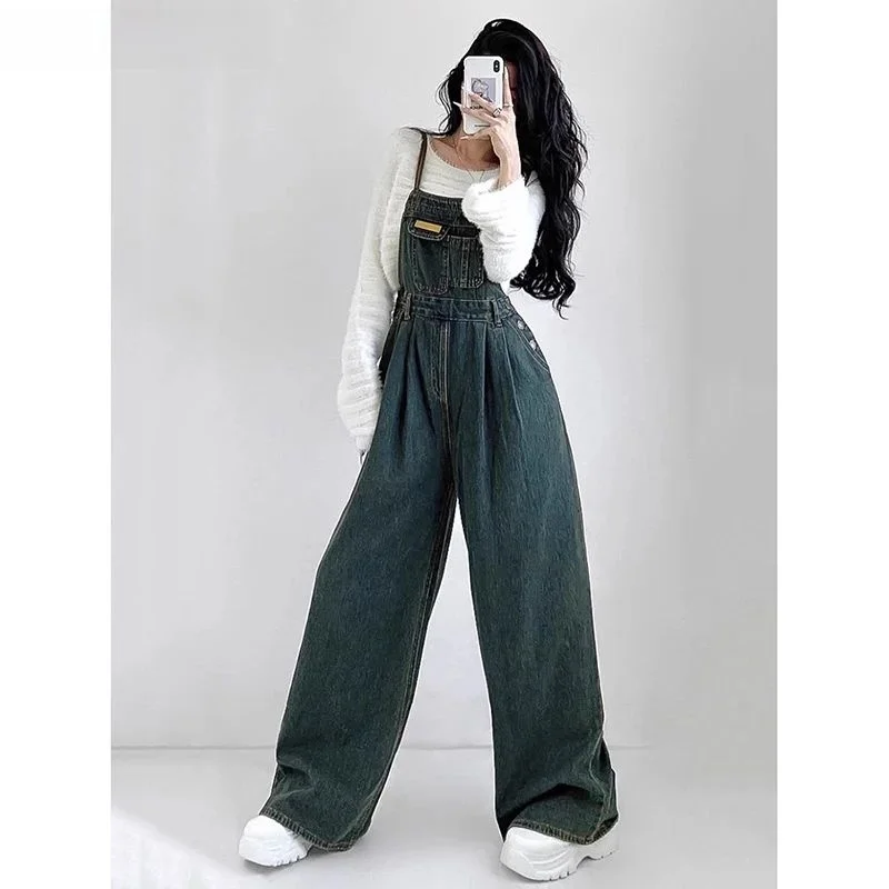 

REDDACHiC Женский комбинезон в стиле ретро 90-х с плиссированными карманами, низкой талией и короткими штанинами, 100% хлопок, весенний модный женский костюм