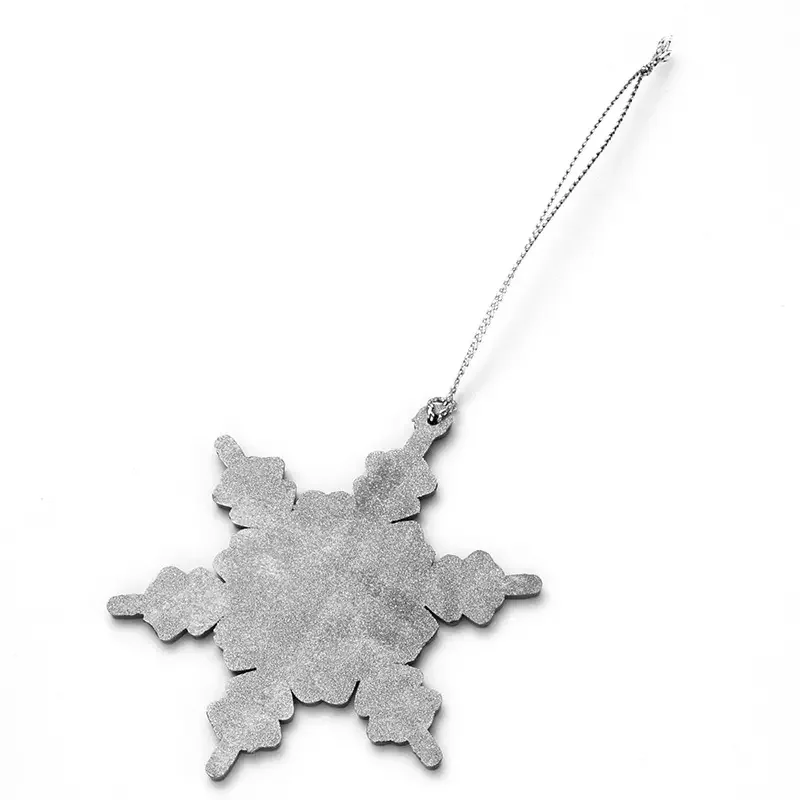 Sublimation Blank Christmas Snowflake Shape Pendants Car Hanging Ornaments with Rope  Holiday Party Gifts For DIY Logo Printing