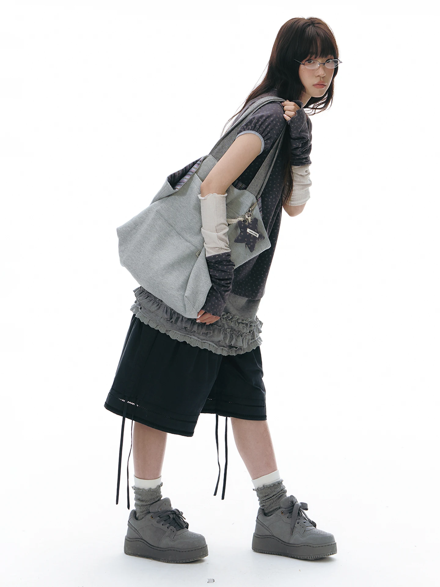 NAPSNAPS Original Double-Sided Canvas Shoulder Bag Women's Design Sensation Casual Open Mouth Bag Summer Fashion Tote