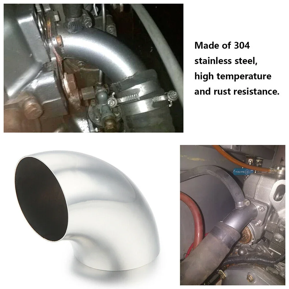 2/2.5/3 Inch Sanitary Butt Weld 90 Degree Elbow Bend Pipe 304 Stainless Steel Car Exhaust Pipe Muffler Welded Pipe