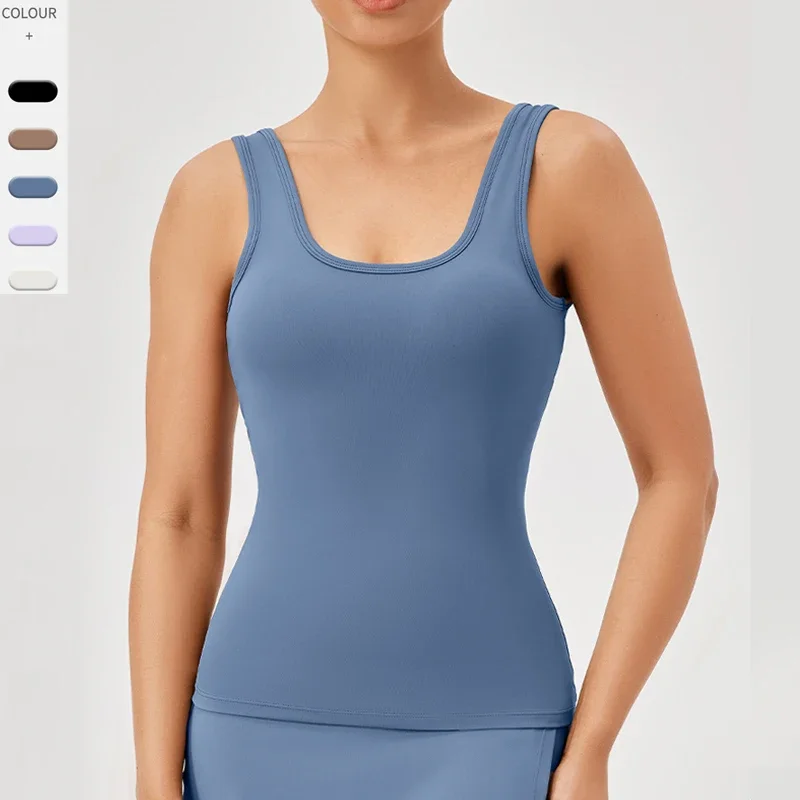 Top de Yoga de verano para mujer, camiseta sin mangas de Color sólido para gimnasio, chaleco transpirable de secado rápido para correr, ropa deportiva femenina, ropa de entrenamiento