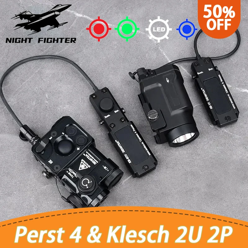 Tactical Zenitco Perst 4 P4 Red IR Laser Sight Wadsn Klesch 2U 2P High Power Flashlight Metal CNC Hunting Light Fit 20mm Rail