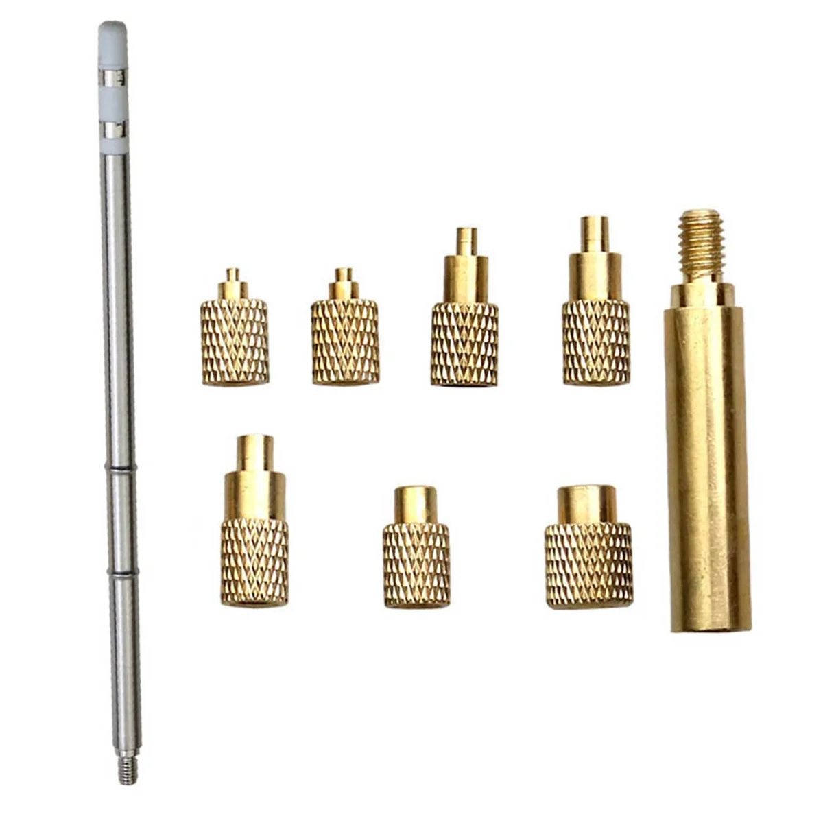 AB53 Heat Insert Nut Iron Tip T12 Soldering Iron Tip Insert Internal Thread Tip M2-M8 Brass Hot Nut Insertion Kit