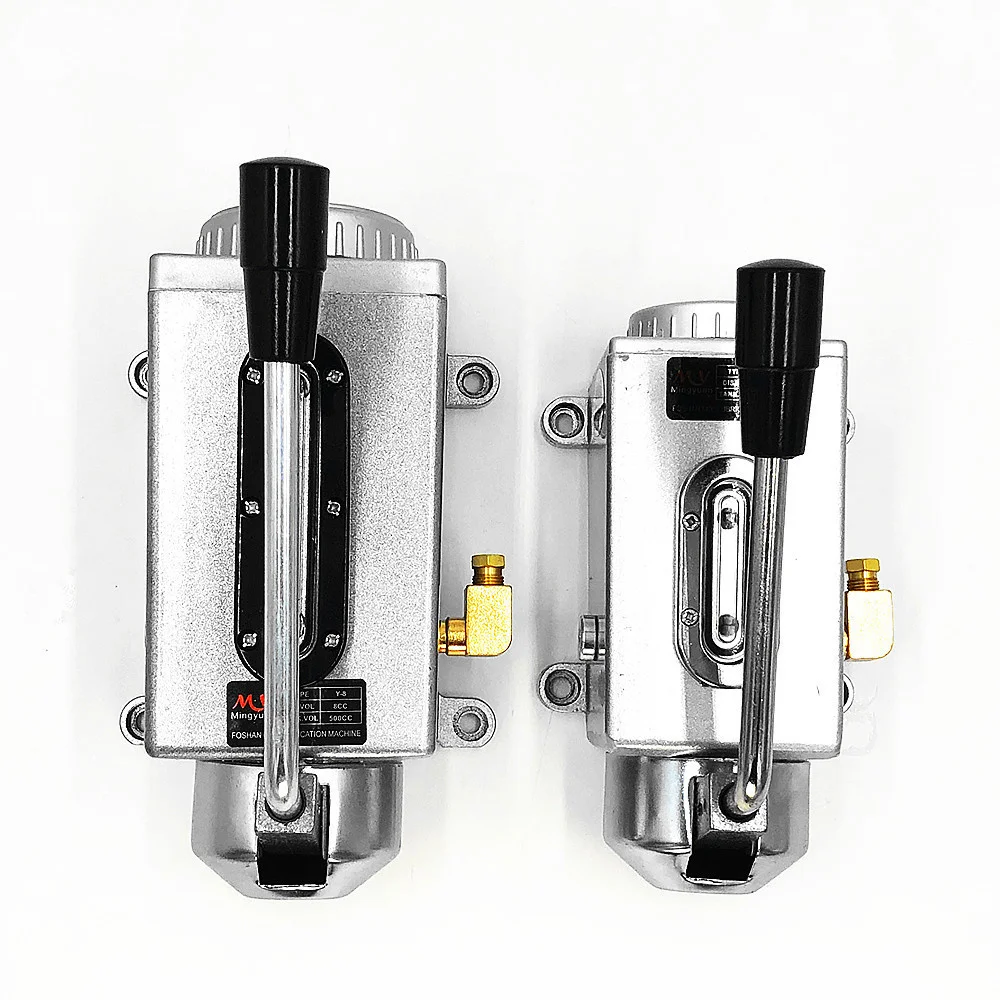 Imagem -03 - Bomba de Óleo Lubrificante Manual da Liga Alumínio y6 Cnc 350cc Único Duplo mm mm Saída Descarga Lubrificante Mão Bomba y6