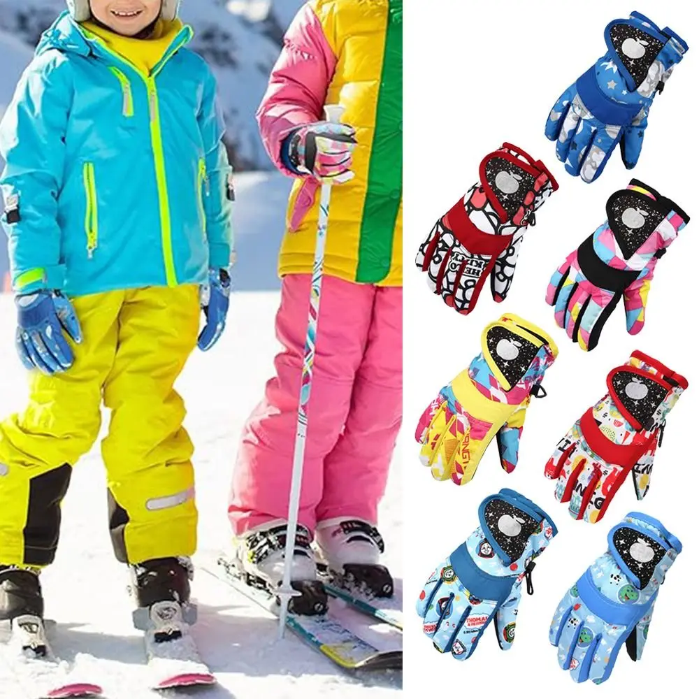 New Children Kids Winter Snow Warm Gloves Boy Girls Ski Snowboard Windproof Waterproof Thicken Keep Warm Winter Must