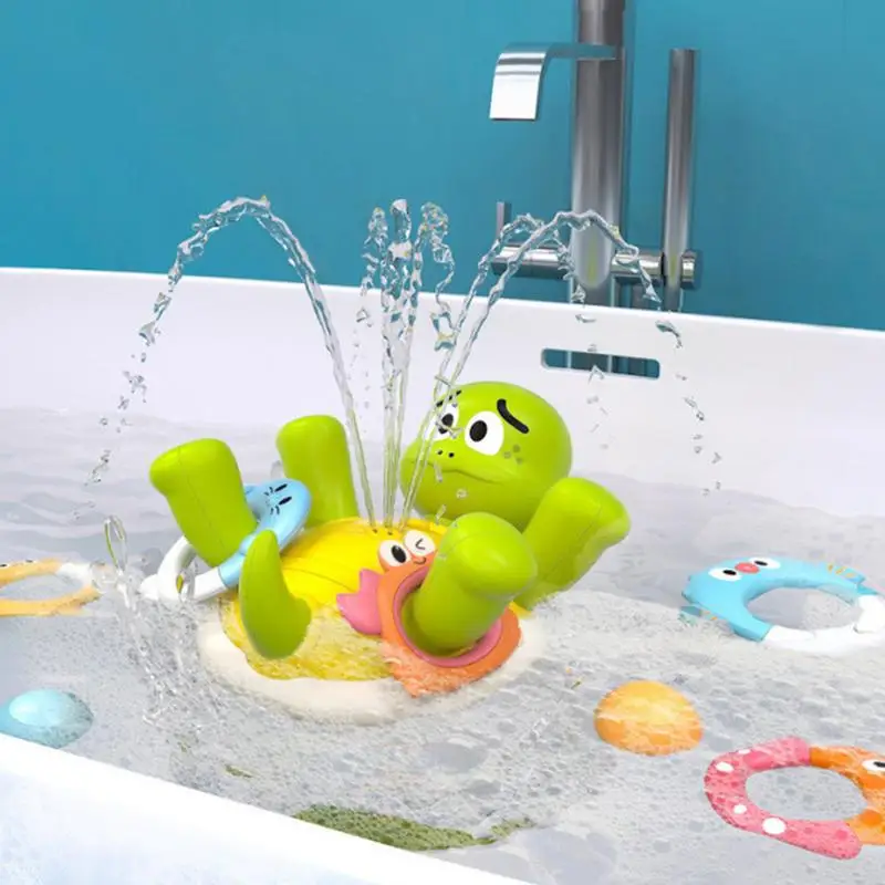 Bath Turtle Toy Rotatable Floating Electric Water Spraying Shower Toys Swimming Bathtub Pool Toy Cute Swimming Turtle Toys With