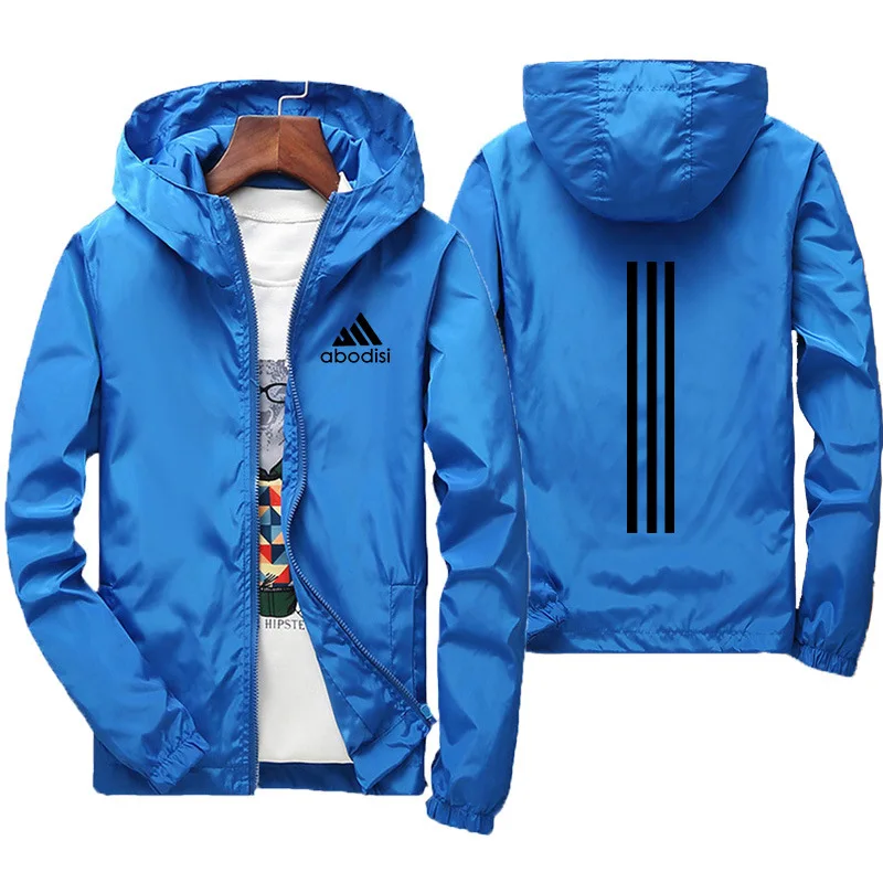 Chaqueta informal a prueba de viento para hombre, ropa deportiva ultrafina con cremallera, con capucha, a la moda, para verano, novedad de 2024