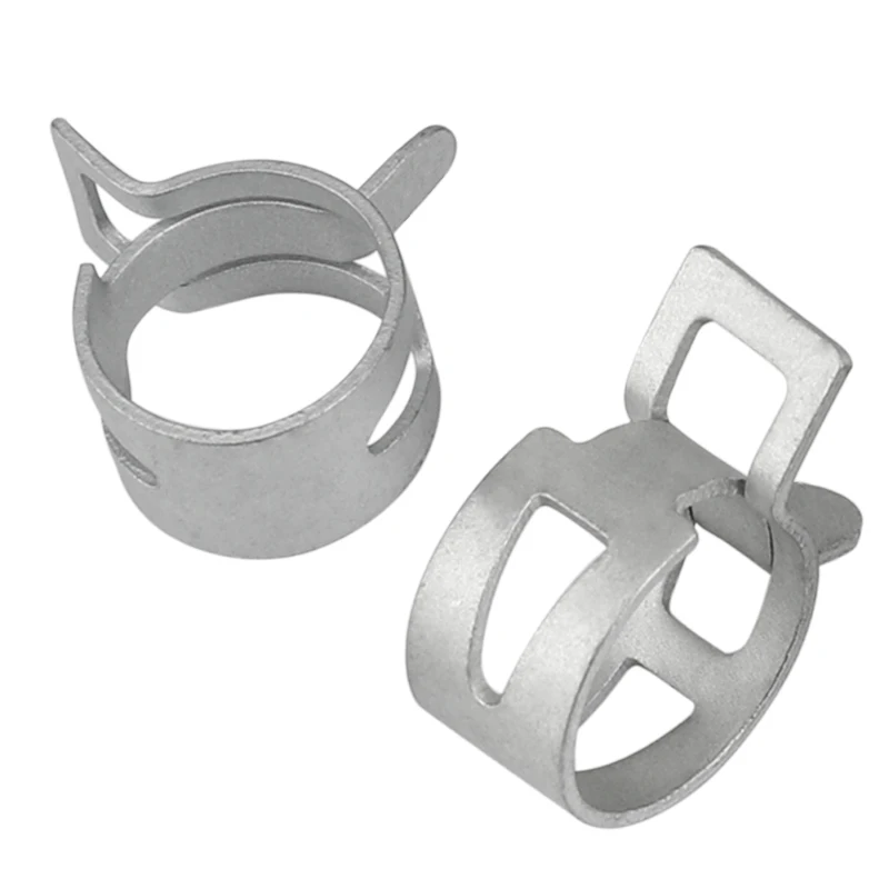 M4.5/5/6/7/8/9/10/11/12-37mm 10Pcs Hose Clamps Fuel Hose Line Water Pipe Clamp Hoops Air Tube Fastener Spring Clips Galvanized