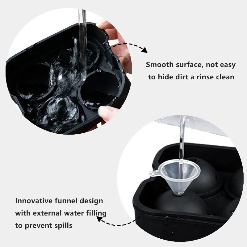 صينية سهلة الخروج مناسبة لمستلزمات حفلات الويسكي كرات سيليكون ثلاثية الأبعاد على شكل جمجمة الماس قالب الثلج قالب مكعبات الثلج القابل لإعادة الاستخدام