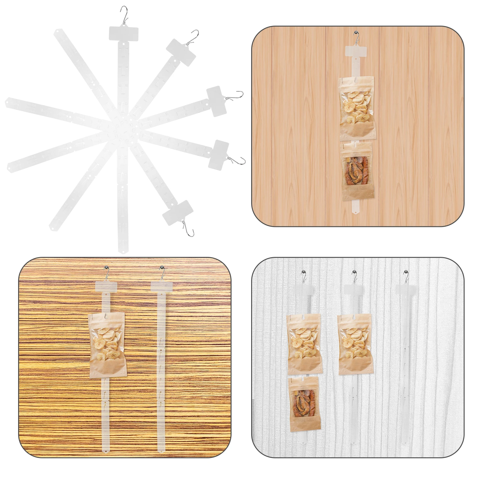 

10pcs Racks Hanging Merchandise Strips Snack Organizer Retail Display Stand Supermarket Shelf Secure Hooks Label Holder Space