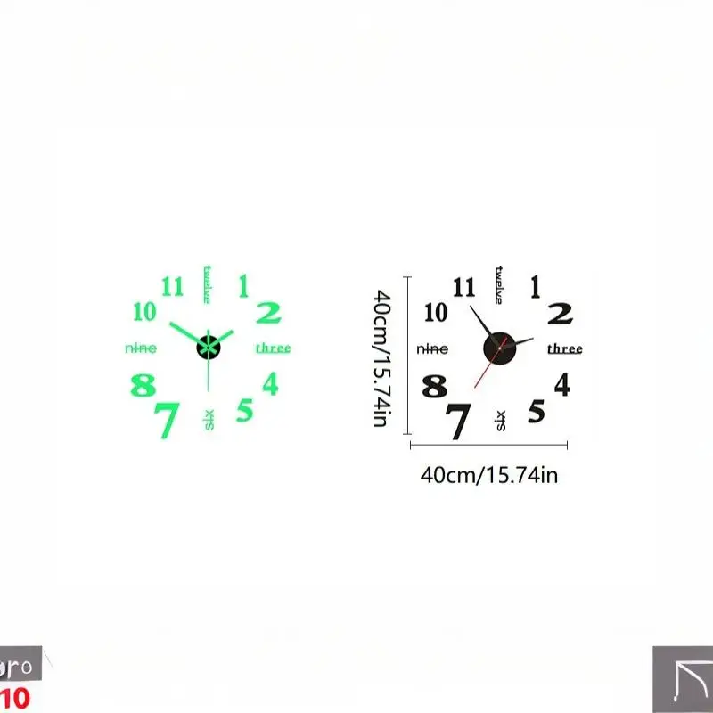 2D 3D Wall Clock Mirror Wall Stickers DIY Large Acrylic Quartz Wall Clocks Removable 4 Color Art Decal Sticker Home Decor view 6