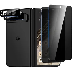 [2 Pack] Film Anti-Spy Privacy Screen Protector Tempered Glass+ [2 Pack]Camera Lens Protector For Google Pixel Fold