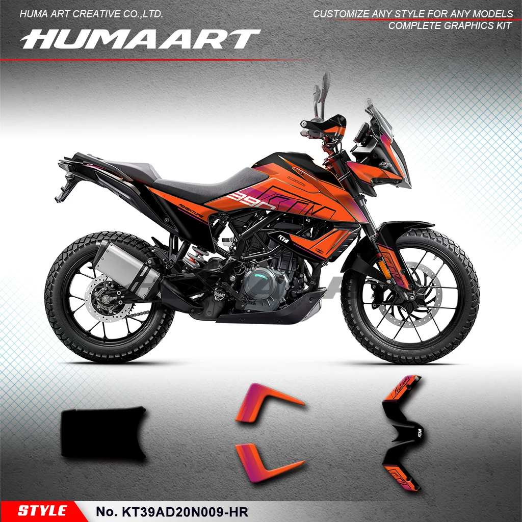 HUMAART Graphics Kit Wrap Sticker for KTM 390 Adventure 390ADV 2020 2021 2022 2023 2024, Restyled,  KT39AD20N009-HR