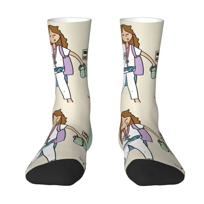 Enfermera En Apuros Doctor Nurse Medical Health Men Women Crew Socks Unisex Cute Spring Summer Autumn Winter Dress Socks