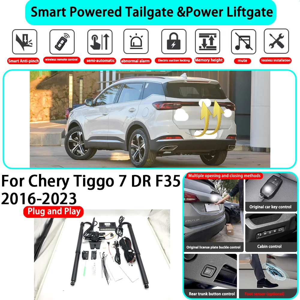 for Chery Tiggo 7 DR F35 2016-2023 Smart Automatic Powered Tailgate Electric Power Tailgate Lift Kit Key Close Plug and Play