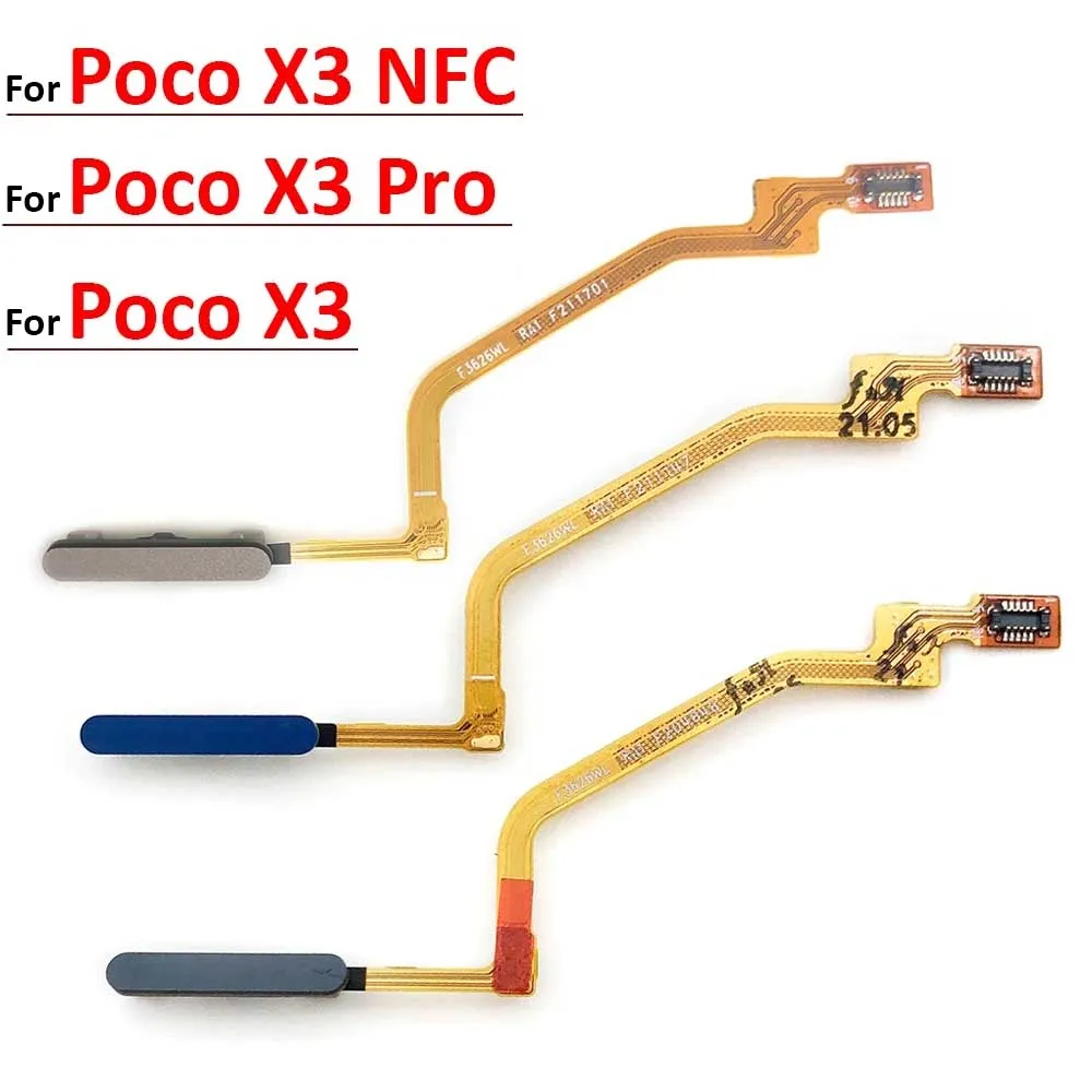 Fingerprint For Xiaomi Redmi Note 9 10 Pro 9s Poco X3 Pro M3 Home Button Fingerprint Menu Return Key Sensor Flex Cable