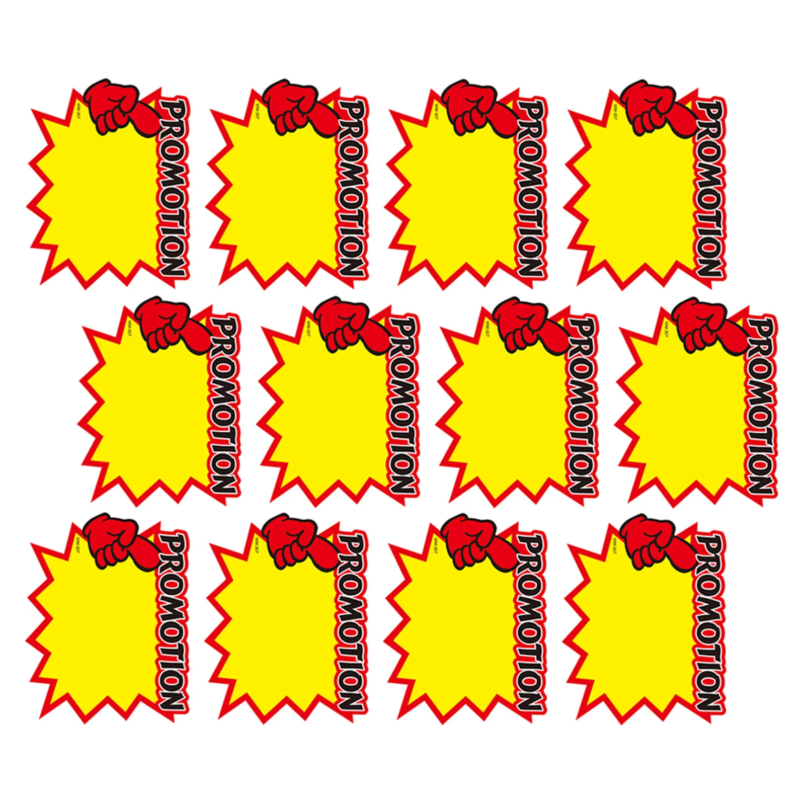 

50Pcs Promotional Price Tags Advertising Stickers Sale Signs Durable Long-Lasting Paper Material Bright Colors Retail