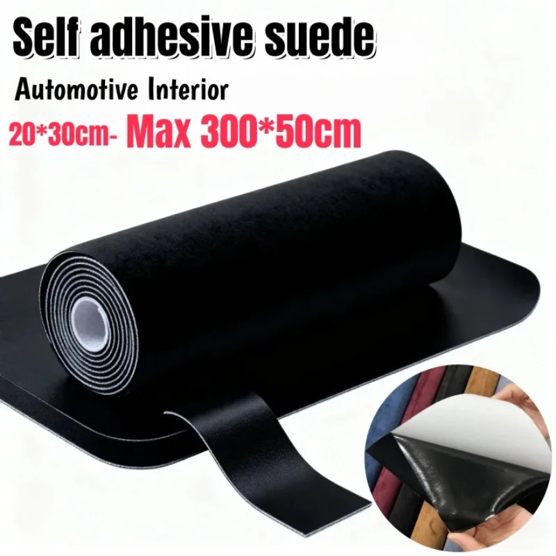 

Luxury Flocked Self Adhesive Suede Fabric Peel and Stick Suede Material for DIY Upholstery Car Interior Decor Craft Shelf Lining