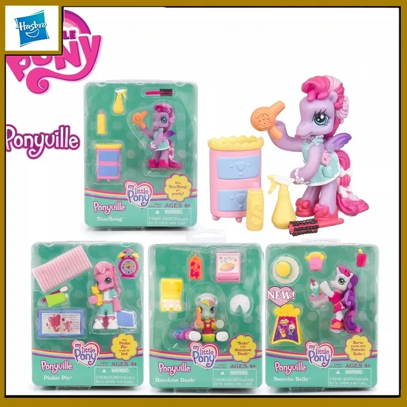 

Hasbro Original My Little Pony Anime Figure Life Scene Pinkie Pie Rainbow Dash Action Figure Toys for Boys Girls Kids Gift