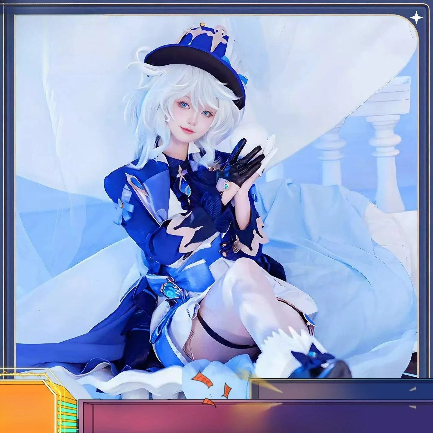 Disfraz de Furina para cosplay del juego Genshin Impact con sombrero 【XS-3XL】 Trajes blancos y negros para cosplay para hombre o mujer, trajes de Halloween