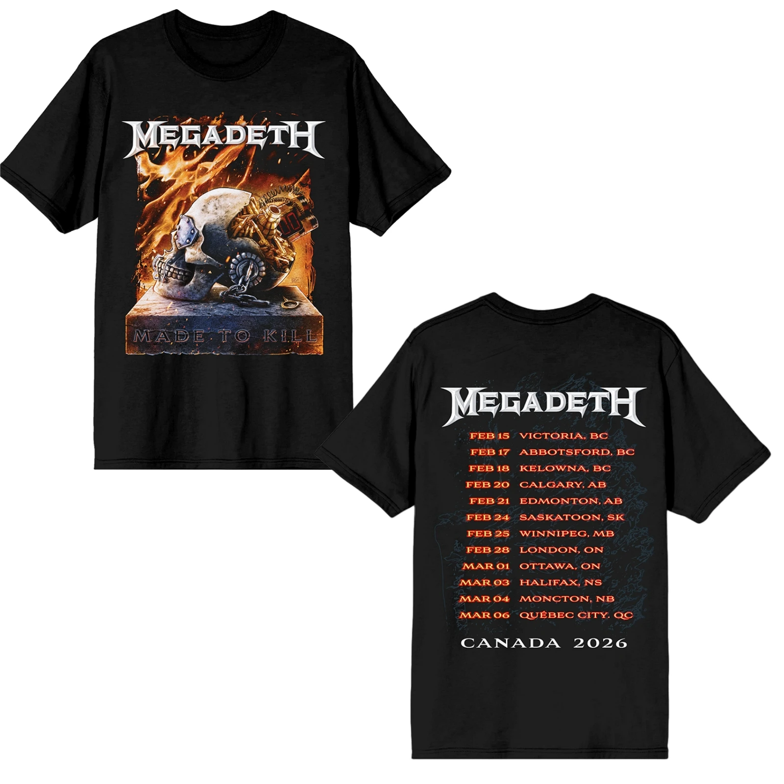 Megadeth Band This Was Our Life 2026 Tour Graphic Men T Shirt Unisex Cotton Short Sleeve Y2k Oversized Popular Fashion Tee Top
