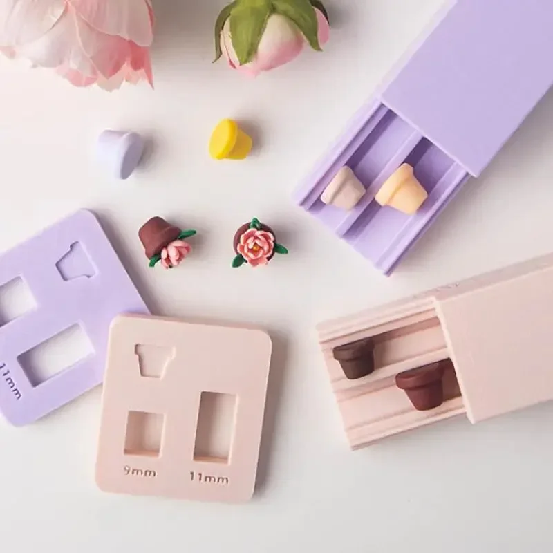 لينة الفخار بوليمر كلاي الزهرية حبة الأسطوانة DIY بها بنفسك الزهرية الطين قالب الطين حبة صنع للأقراط المعلقات صياغة المجوهرات